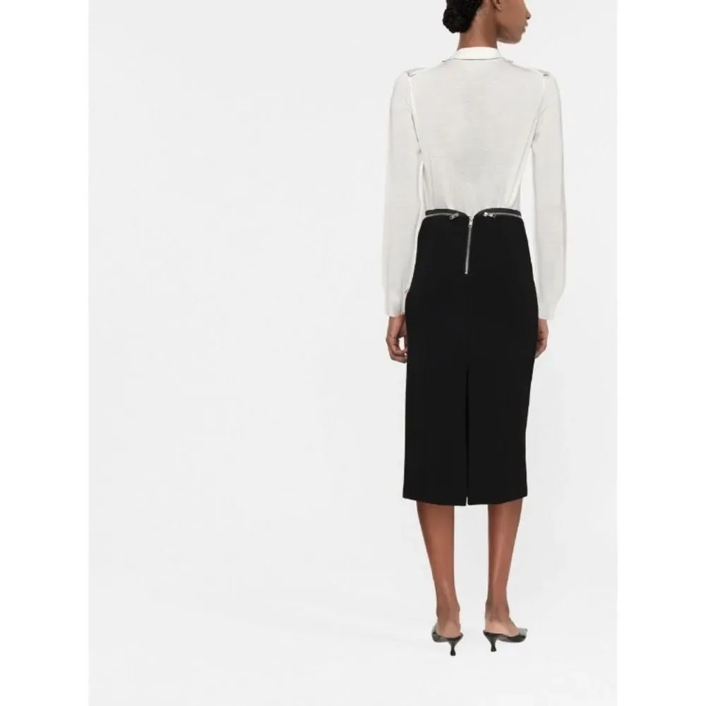 Helmut Lang Front-slits Straight Midi Skirt - Picture 2 of 8